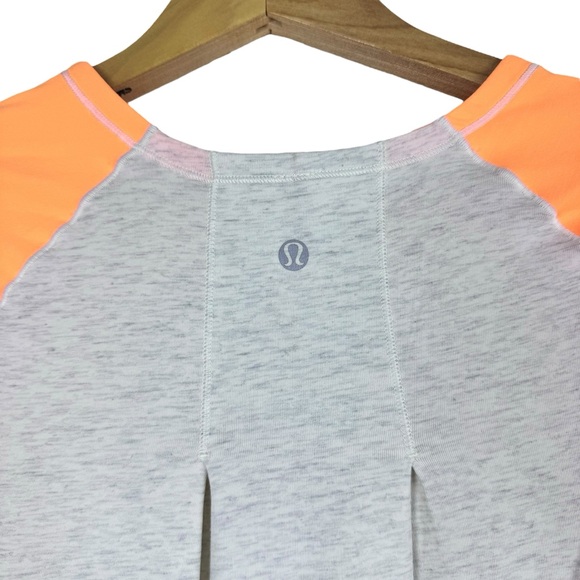 Lululemon Spincity Athletic Long Sleeve Exercise Top Activewear Spin Gray Orange - Picture 11 of 11